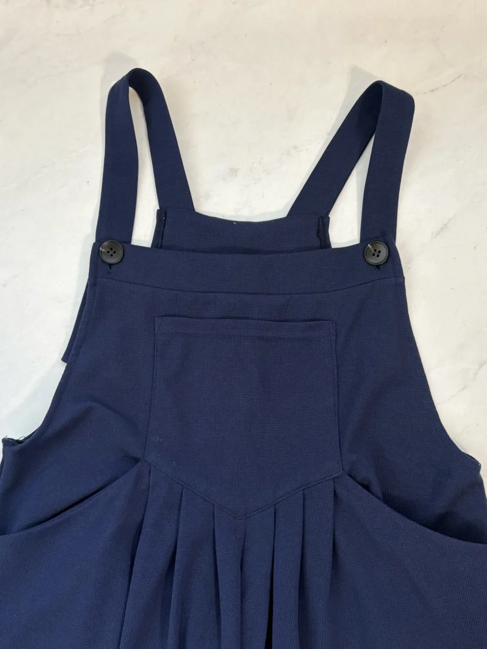 HALARA Size Small Navy Blue Knit Wide Leg Overall Jumpsuit Travel Vacation
